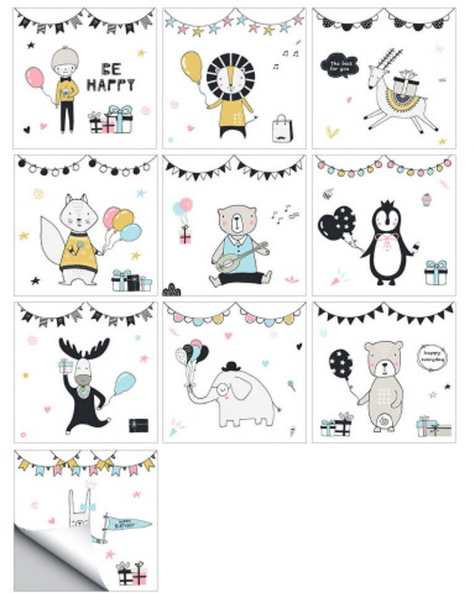 에리카 욕실 타일스티커 10종 세트, 6