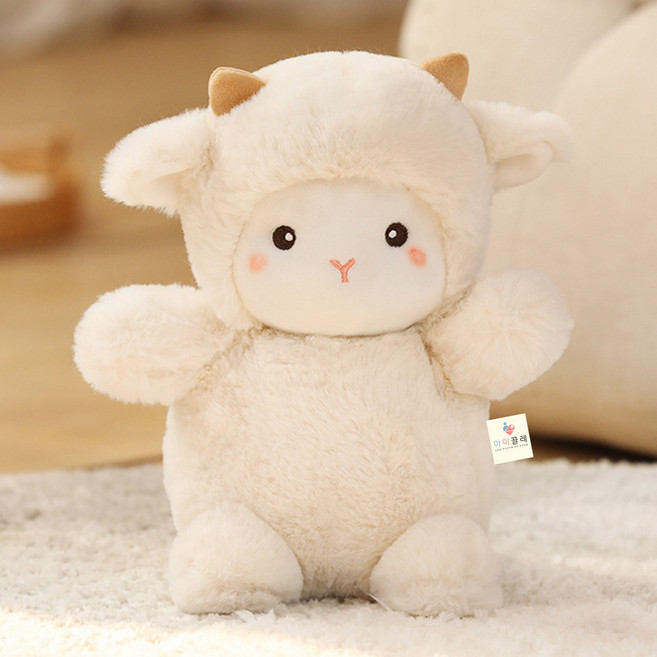 아이끌레 애니멀 포크 모찌 인형, 23cm, 양, 1개