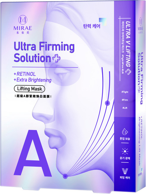 MIRAE 未來美 台灣公司貨 超級A醇緊緻煥白面膜 27ml, 3片, 1盒