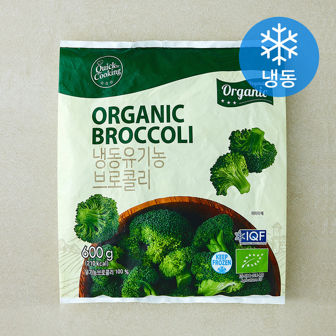 퀵쿠킹 유기가공식품 인증 브로콜리 (냉동), 600g, 1개