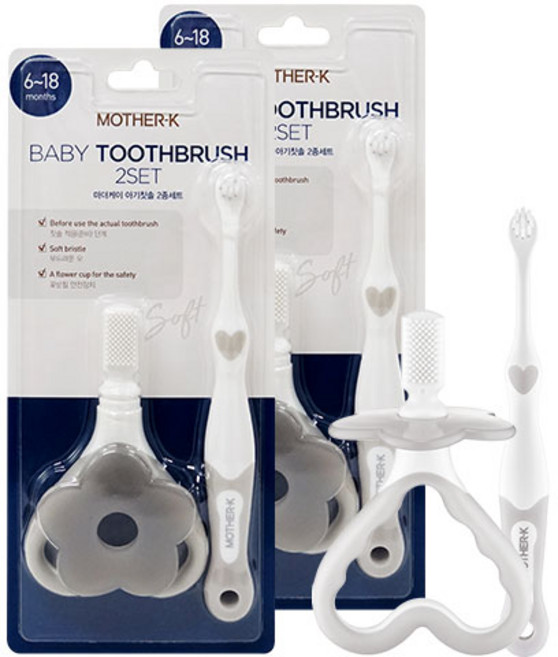 마더케이 아기칫솔 2종 세트, 혼합색상, 2개입, 2세트