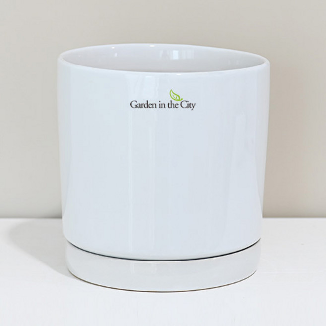 도시정원 모던 도자기 화분 받침세트 R211-16, 화이트, 1세트