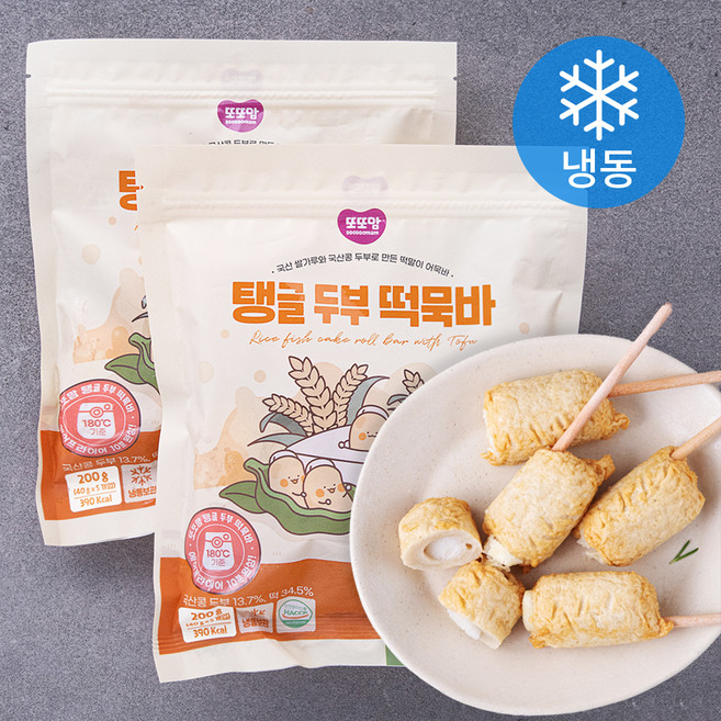 또또맘 탱글 두부 떡묵바 (냉동), 200g, 2개