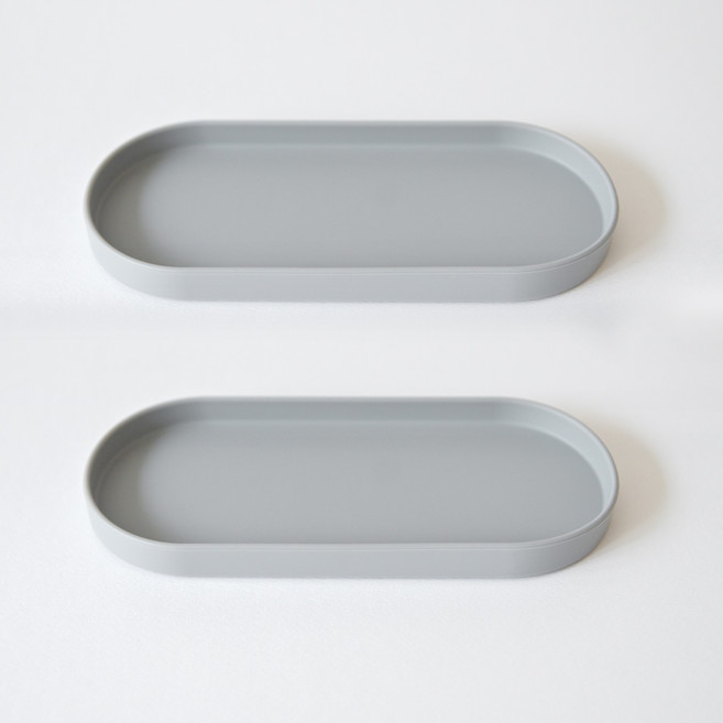 실리콘 다용도 트레이 받침대, 연그레이, 2개