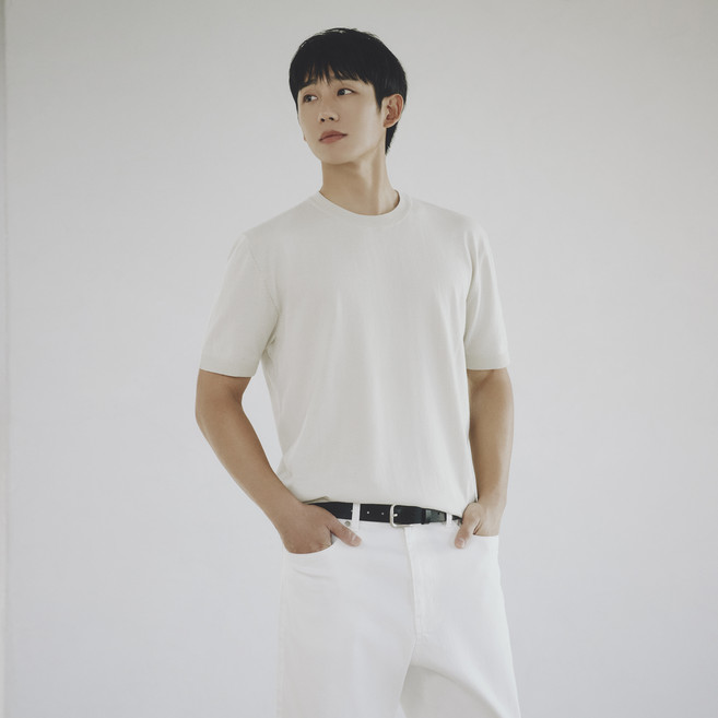 마인드브릿지 남성용 쿨 코튼 라운드 반팔 니트 MXKT3121