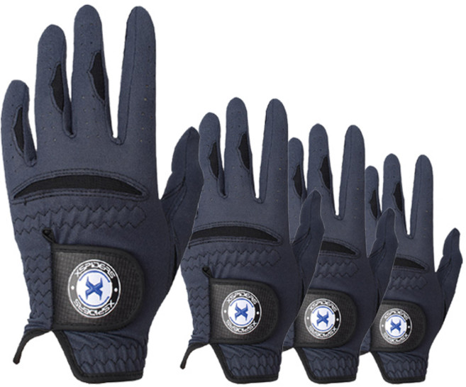 엑스스파이더스 레인 골프장갑 왼손용, 네이비, 4개