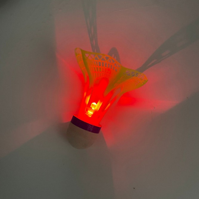 라두나 공기저항 LED 야광 셔틀콕, 레드, 1개입, 5개
