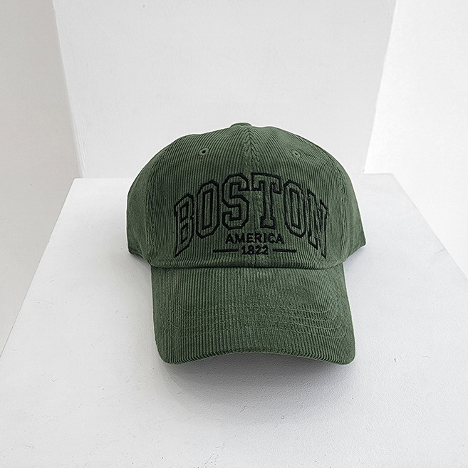 한스모자 보스턴 코듀로이 야구 볼캡