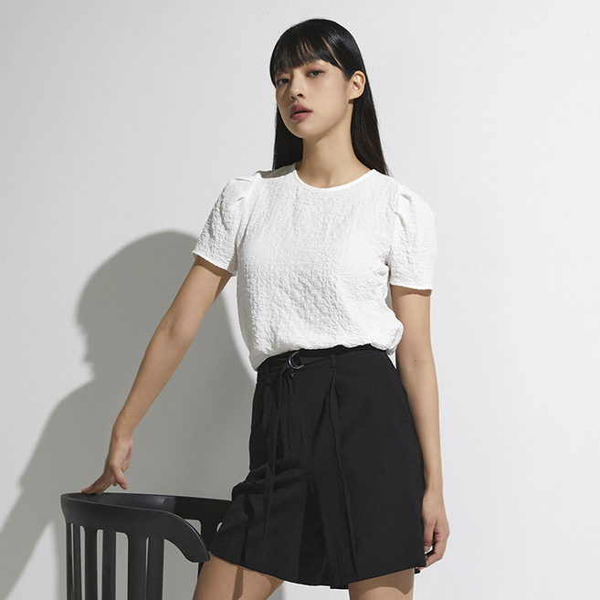 미쏘 주름지 티블라우스