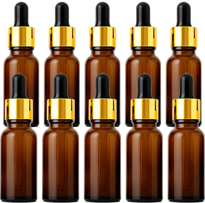 리빙메이커 화장품 오일 스포이드 에센스 에센셜 용기 30ml, 10개, 갈색