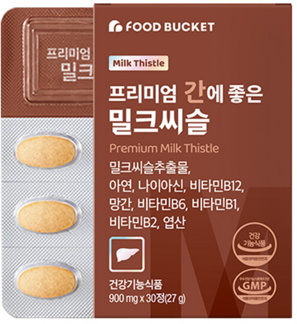 푸드버킷 프리미엄 간에좋은 밀크씨슬 27g, 30정, 1개