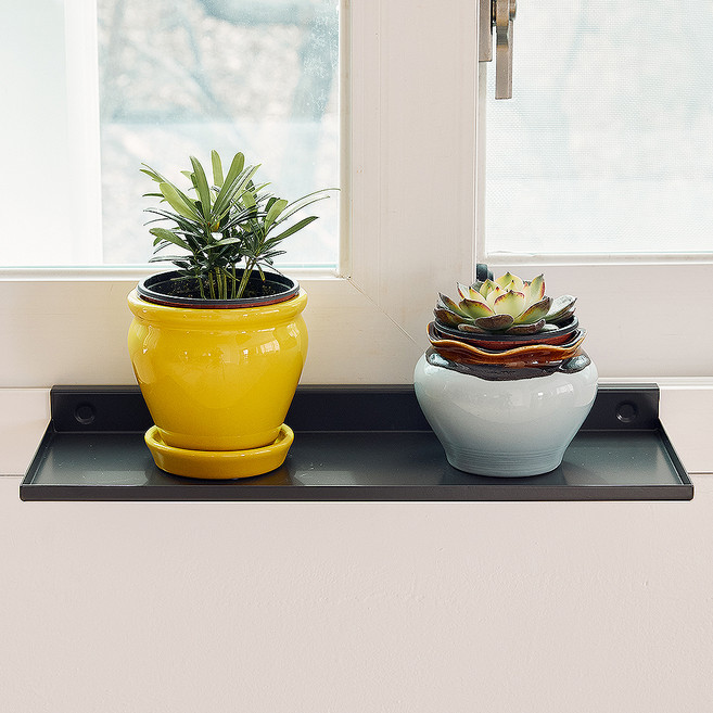 하이라인 써니씰 걸이형 철제 다용도 창틀선반 400, 다크그레이, 1개