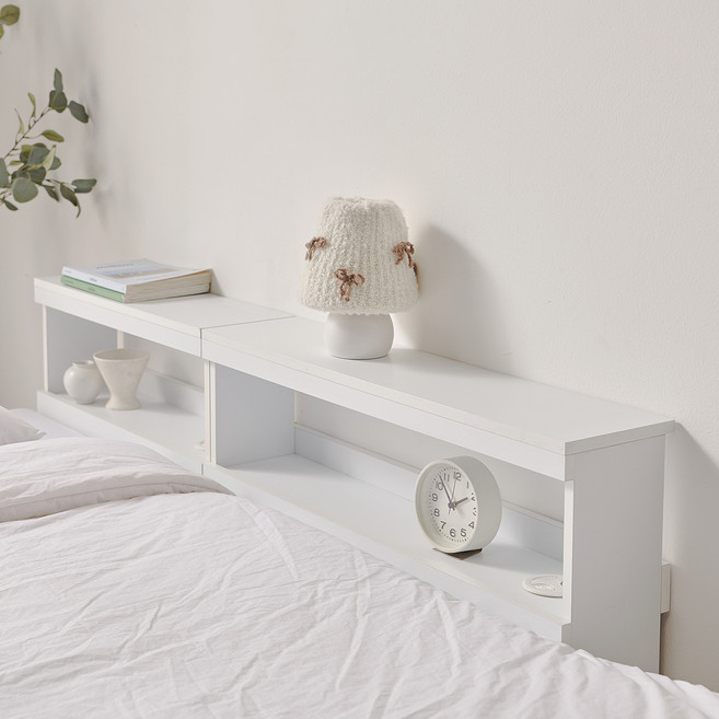 쏙쏙 낮은형 침대 틈새수납장 선반 600, 화이트