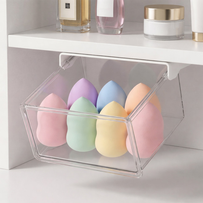 집사람 무타공 슬라이딩 서랍, 투명, 1단