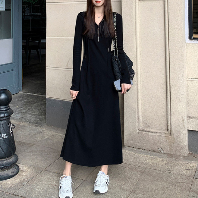 구디프 여성용 반집업 롱 원피스