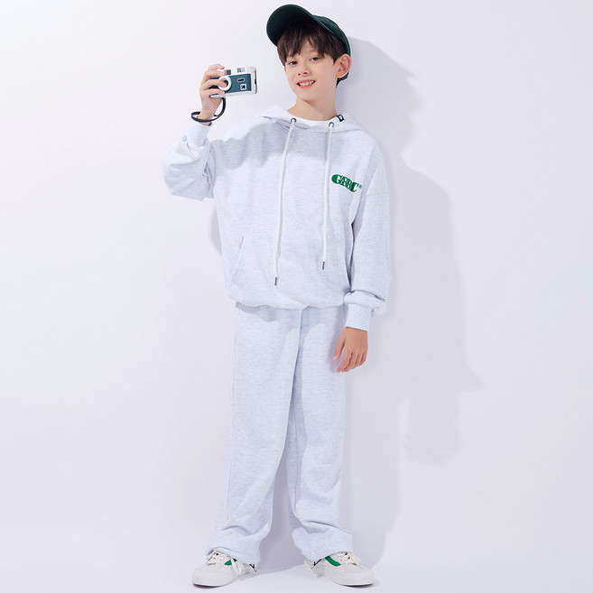고스트리퍼블릭 아동용 GRBC 스몰 버터 후로킹 오버핏 기모 후드 트레이닝 세트 JTS-J47845