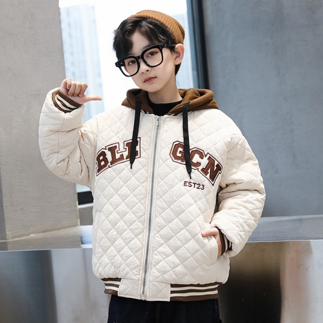 Orenjidamom 男童 BLEGCN 連帽棒球外套
