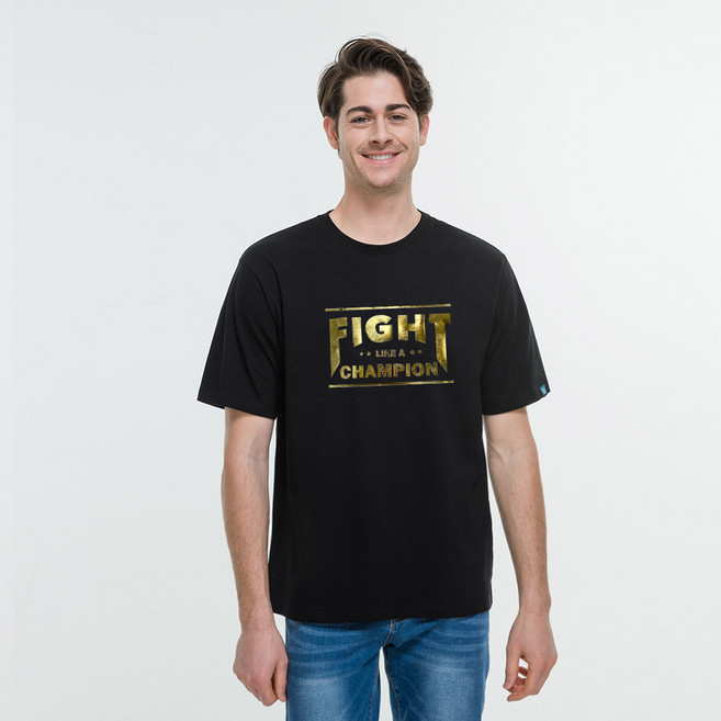 진마니아 남녀공용 골드 파이트 라운드넥 반팔티 CS0T83