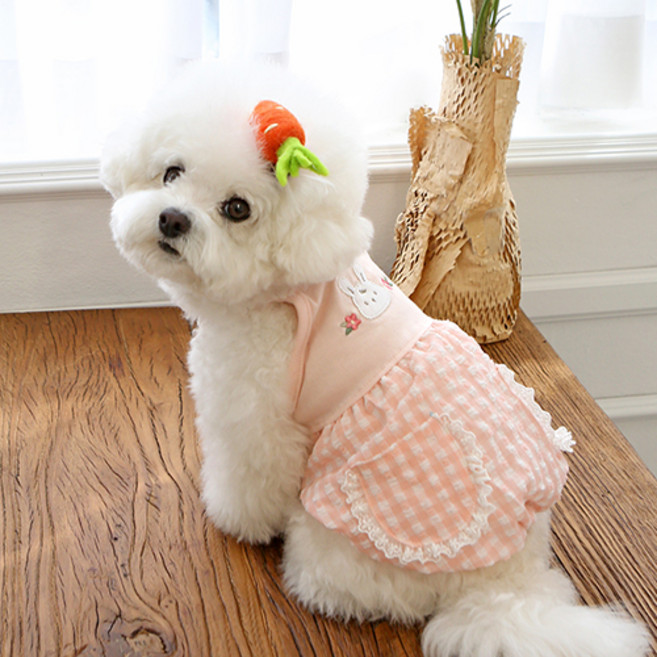 이츠독 반려견 토리 플라워 벌룬 티셔츠, 핑크, 1개