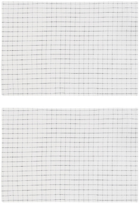 아리코 심플 체크 면 키친크로스, 화이트 A, 2개