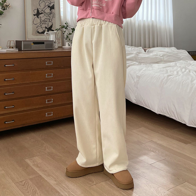 Dearlola 女款刷毛燈芯絨寬褲 JO_P014