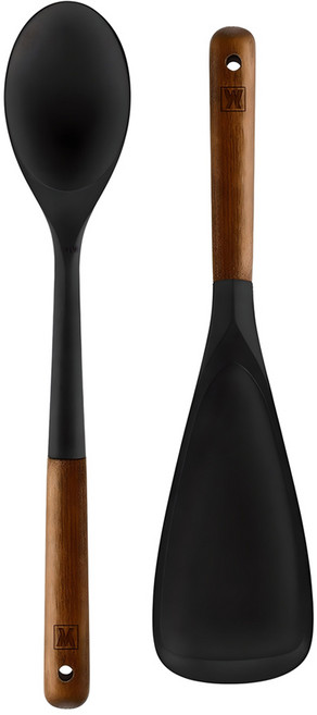WAGENSTEIGER Flexibel 矽膠廚具2件組 黑色, 1組, 多功能湯匙 + 炒菜鏟