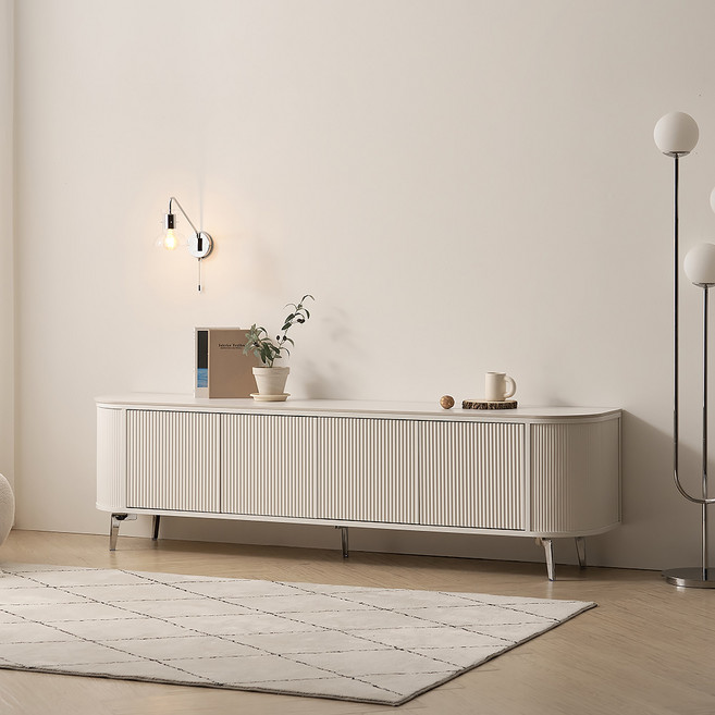 보루네오 헤일로 수납형 2000 세라믹 거실장 방문설치, 화이트