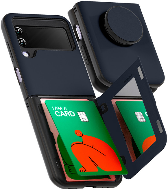 구스페리 파스텔 카드 미러 범퍼 휴대폰 케이스 + 마카롱 톡 세트