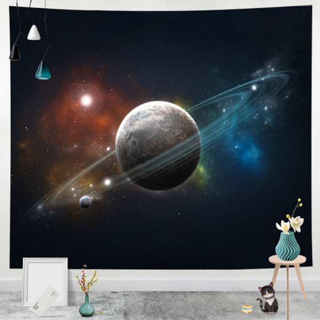 알로데 스타 행성 달 침실 장식 태피스트리 짧은플러시, NO 02