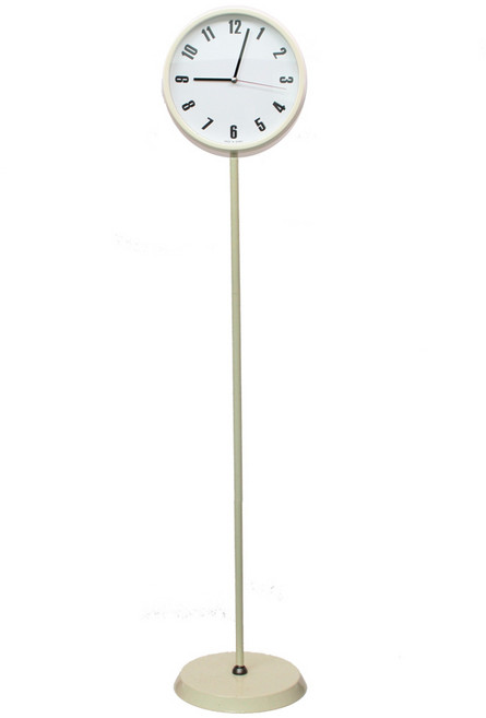 못없는 부착 무소음 스탠드 시계, 아이보리