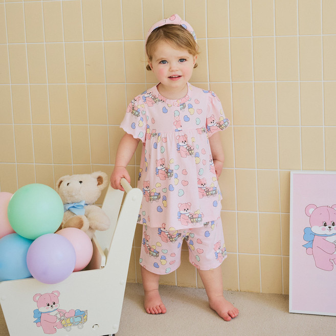 몰리멜리프렌즈 하트가득 반팔 파자마 상하의 세트