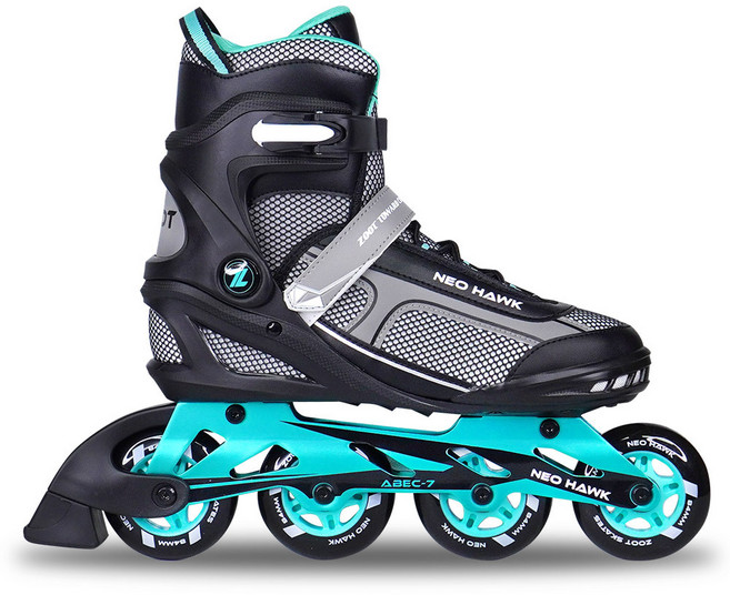 주트 성인용 뉴 프리미엄 인라인스케이트, 블랙 + 민트, 1개