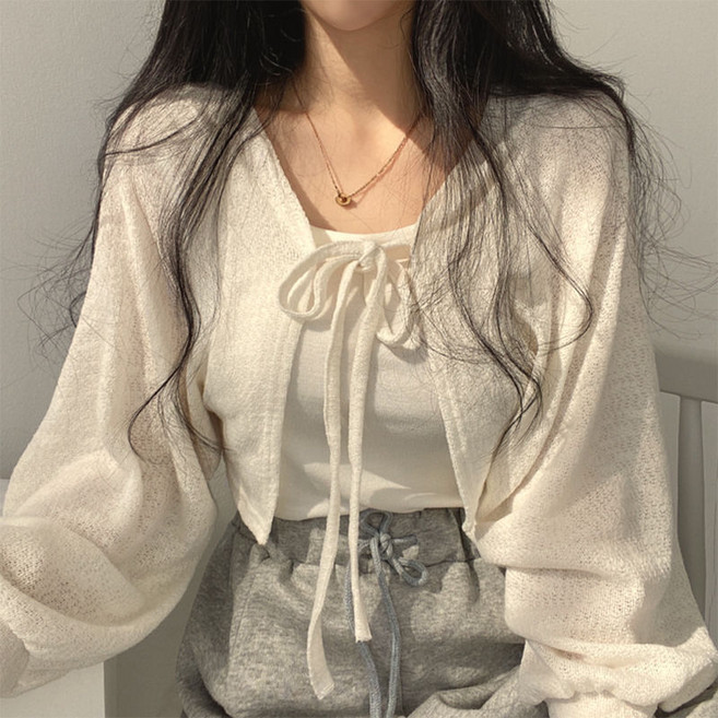 I'M MONG 女款Bura復古法式短版開襟衫