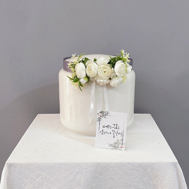 러블리팜 유골함 조화리스 + 손편지카드 세트, 화이트(A세트), 1개