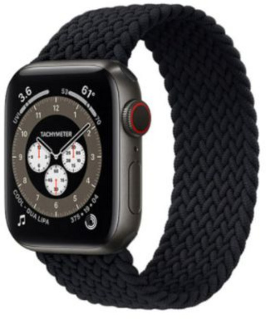 4YOU 애플워치 호환 브레이드 솔로루프 밴드 M, 블랙