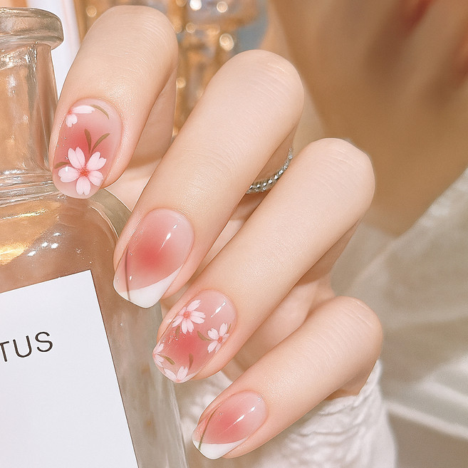 잇템샵 네일팁 그라데이션 컬렉션 숏 롱 디자인, 사쿠라가든, 1개