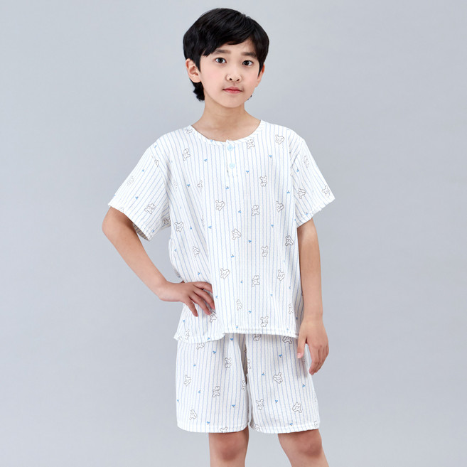 폭스클럽 체리ST 시어서커 반팔 잠옷 상하의 세트