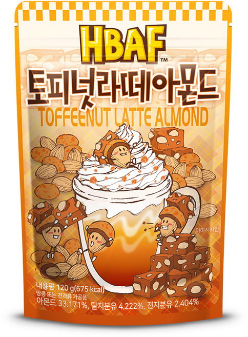 바프 토피넛라떼 아몬드, 120g, 1개