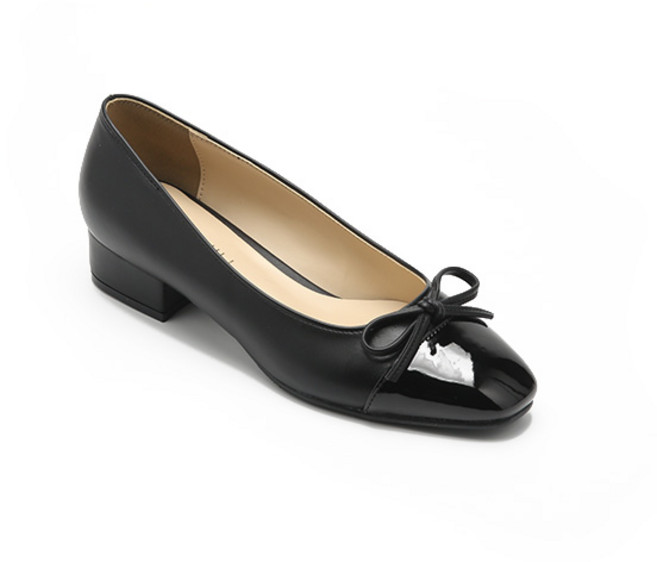 잭앤질 수제 투톤배색 리본 로퍼 JA2104