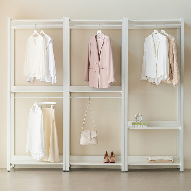 퍼리든 큐브 드레스룸 시스템 행거 2400 방문설치, 화이트