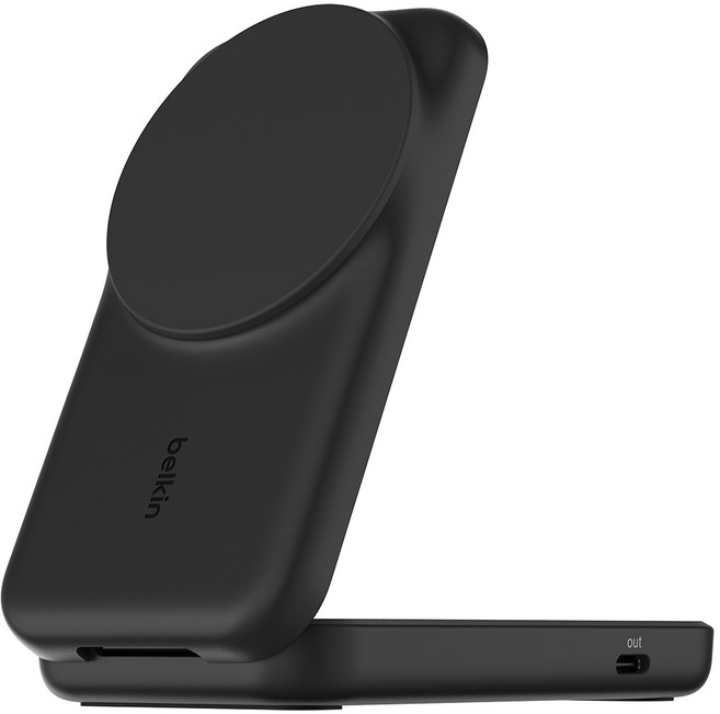 belkin 貝爾金 UltraCharge 25W 2合1折疊磁吸充電器, 黑色, 1個