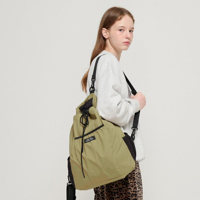 roi des rois 女款抽繩後背包, 橄欖綠