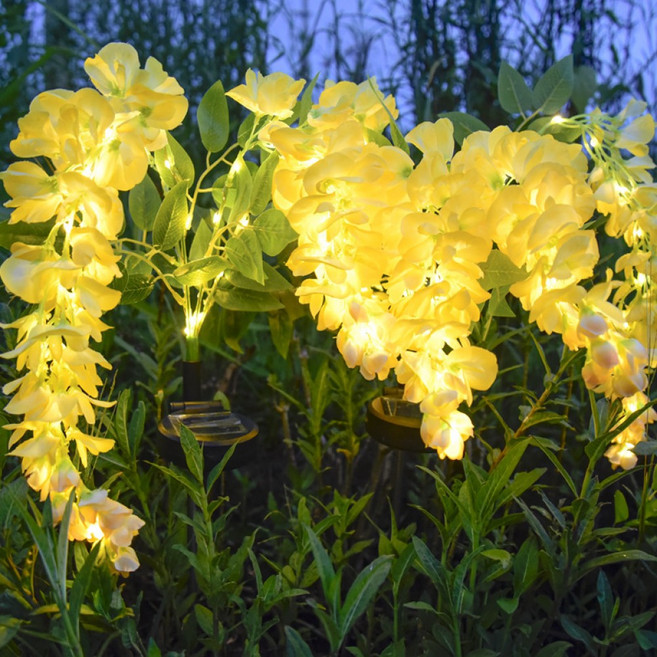 레나에너지 LED 태양광 등나무 조명, 옐로우