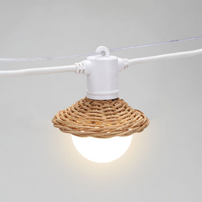 빛나는순간 파티 라이트 7 소켓 6m + 갓 7p + 8W 주광램프 7p + 설치키트 세트, 1개, 화이트