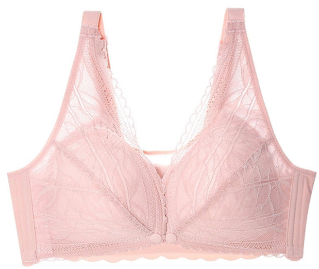 더블유비비 풀잎 레이스 단추형 임부 브라 WBA126 + 고정끈 + 고정클립 세트