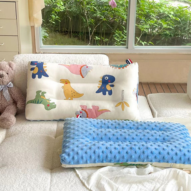 조이멀티 아동용 뒹굴러 사계절 일체형 양면베개, 블루공룡