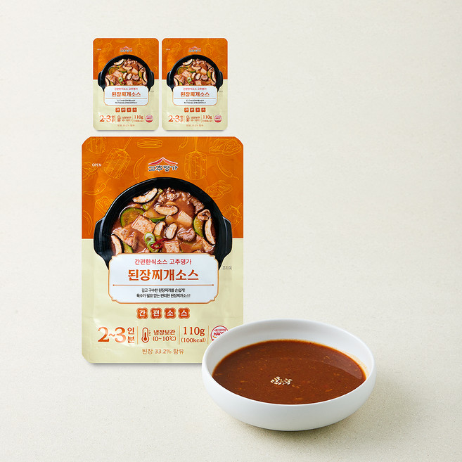 고추명가 된장찌개 소스, 110g, 3개
