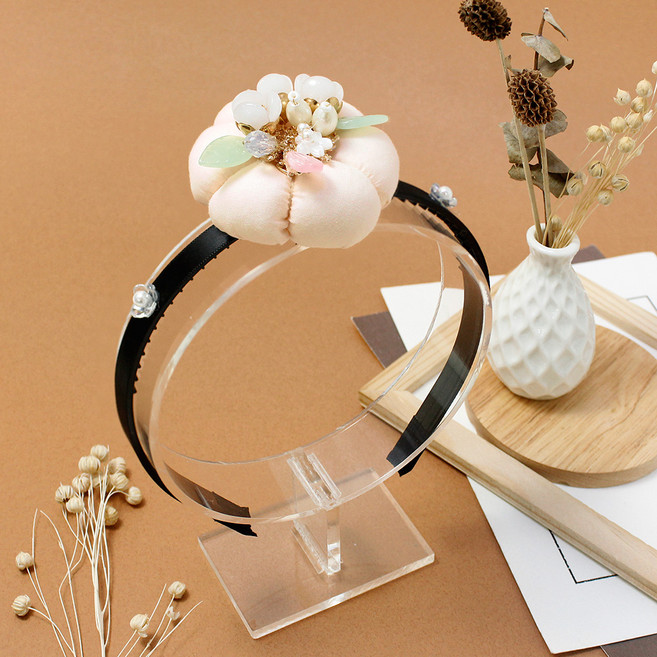 여아용 안주 자개꽃 호박 한복머리띠