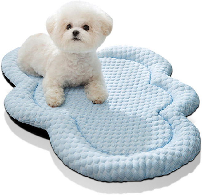 붐붐포 강아지 시원한 여름 인견 방석 구름 쿨매트, 스카이블루, 1개