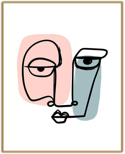 추상 일러스트 그림 인테리어 액자 IDP-051, 엣지 골드